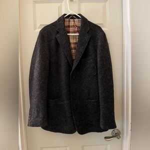 Men’s Territory Ahead Wool blazer jacket dark gray, lined, pockets size M preppy